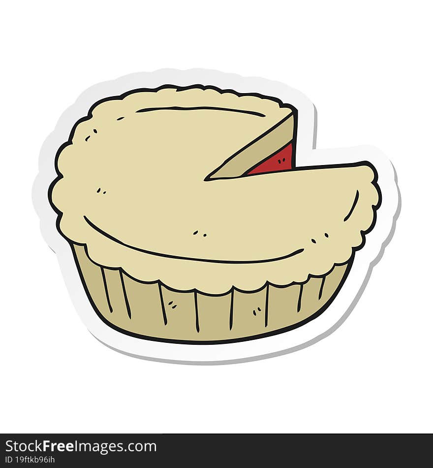 sticker of a cartoon pie