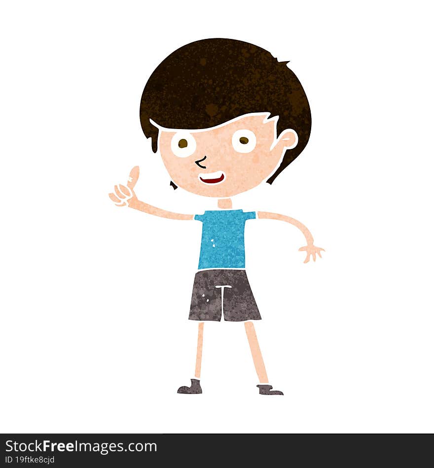 cartoon boy giving thumbs up symbol