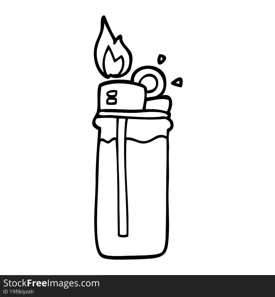 Line Drawing Cartoon Disposable Lighter