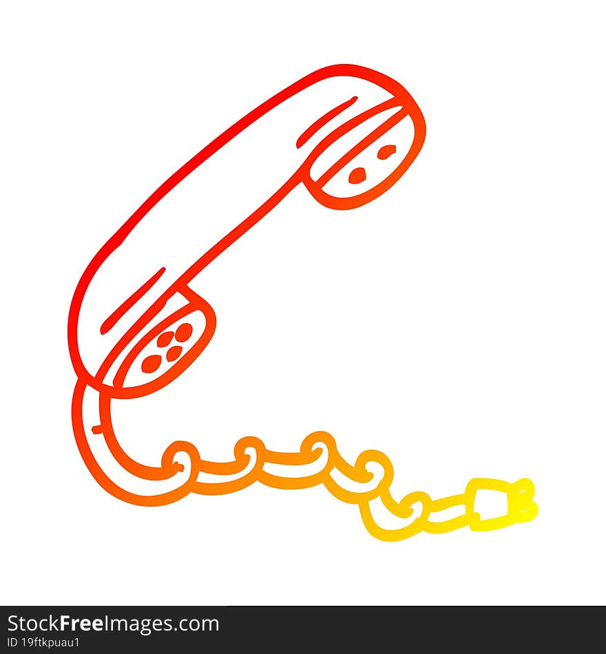 warm gradient line drawing cartoon telephone handset