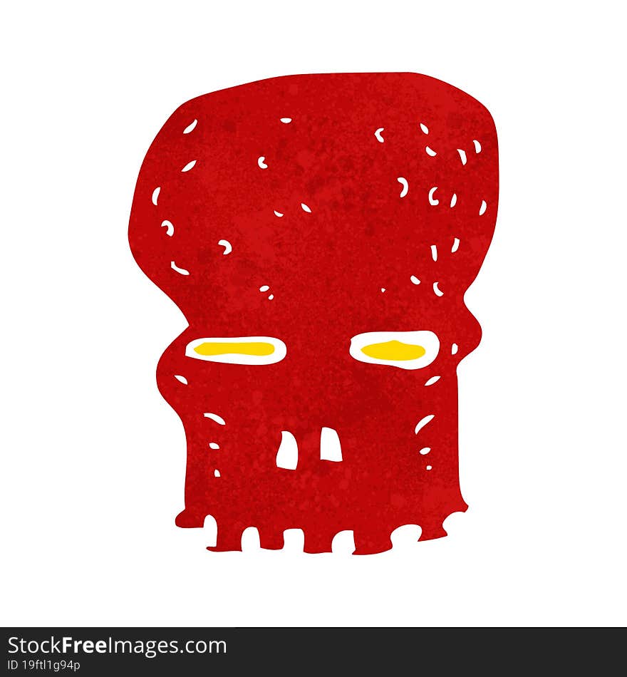 cartoon spooky skull