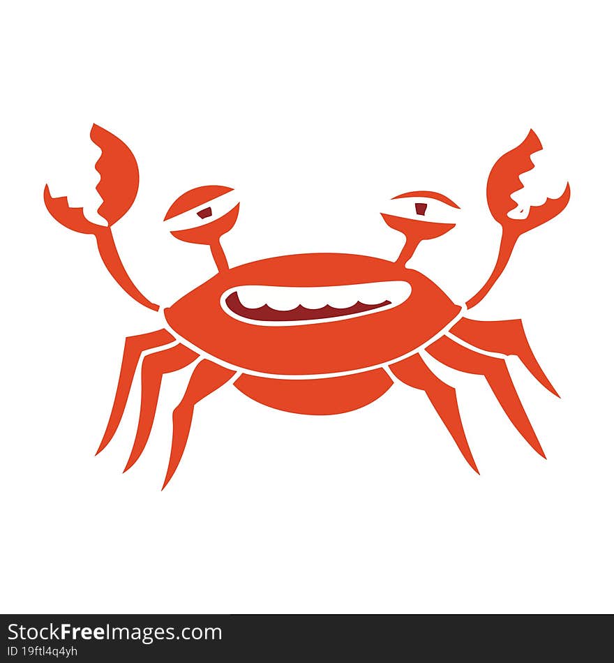 flat color style cartoon crab