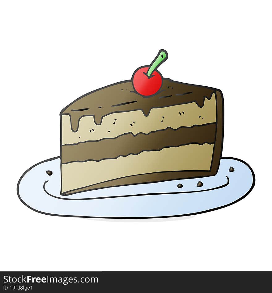 cartoon slice of cake