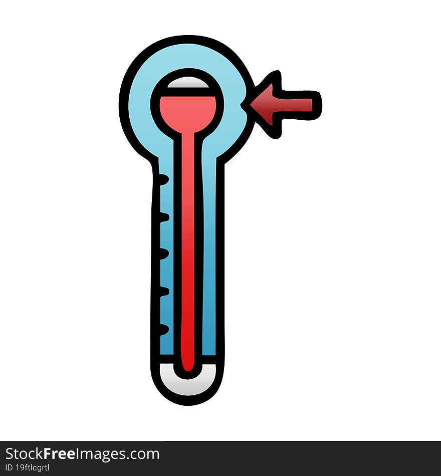 gradient shaded cartoon glass thermometer