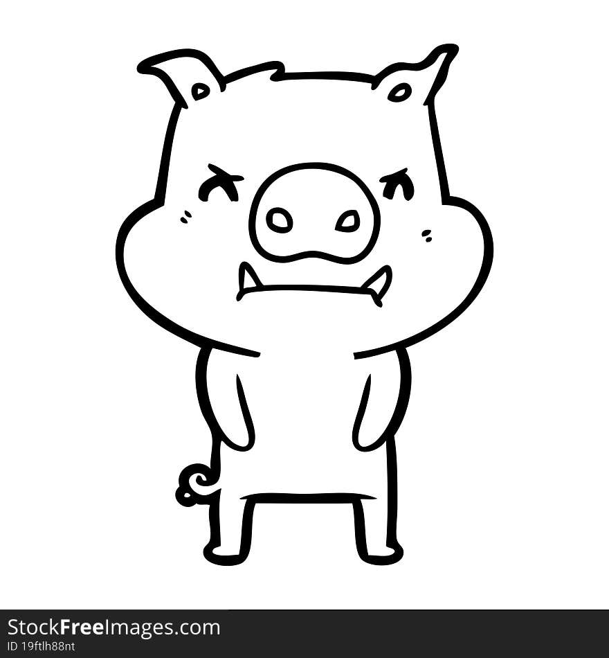 angry cartoon pig. angry cartoon pig