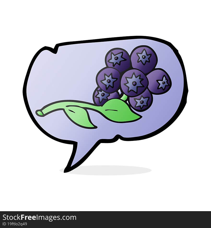 Speech Bubble Cartoon Blueberries