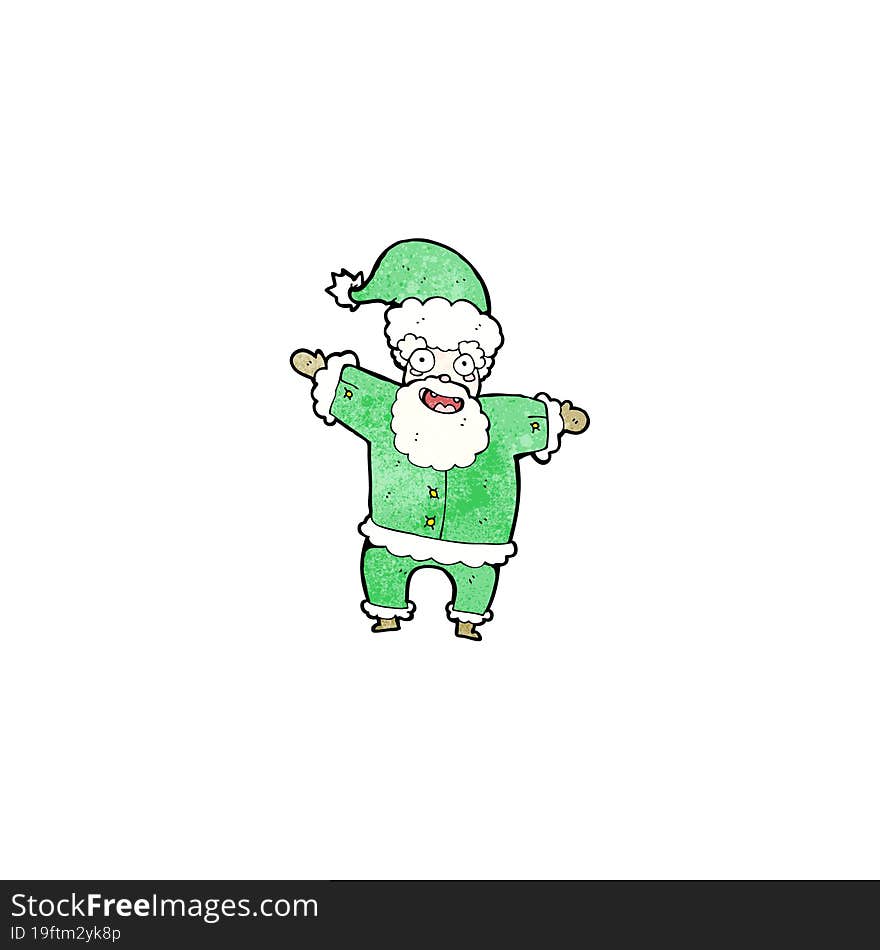 Cartoon Green Santa Claus