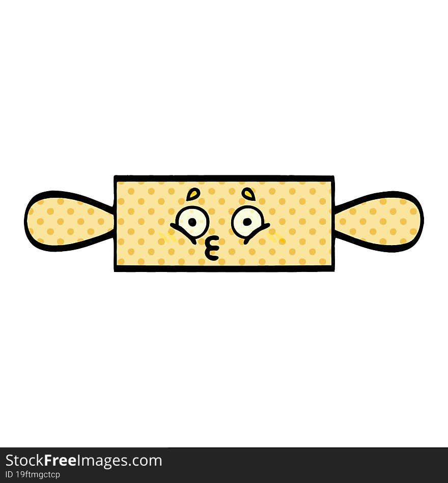 comic book style cartoon rolling pin