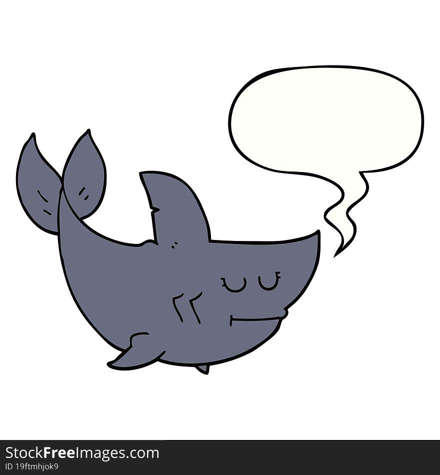 cartoon shark and speech bubble