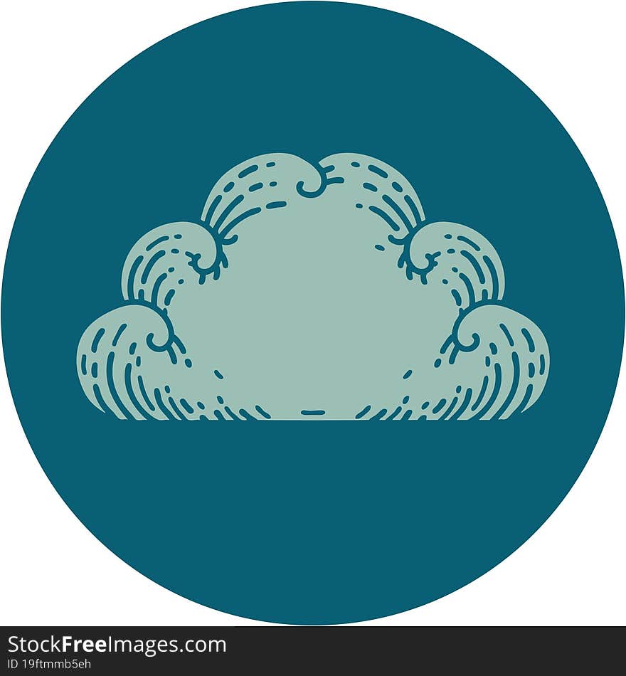 tattoo style icon of a cloud