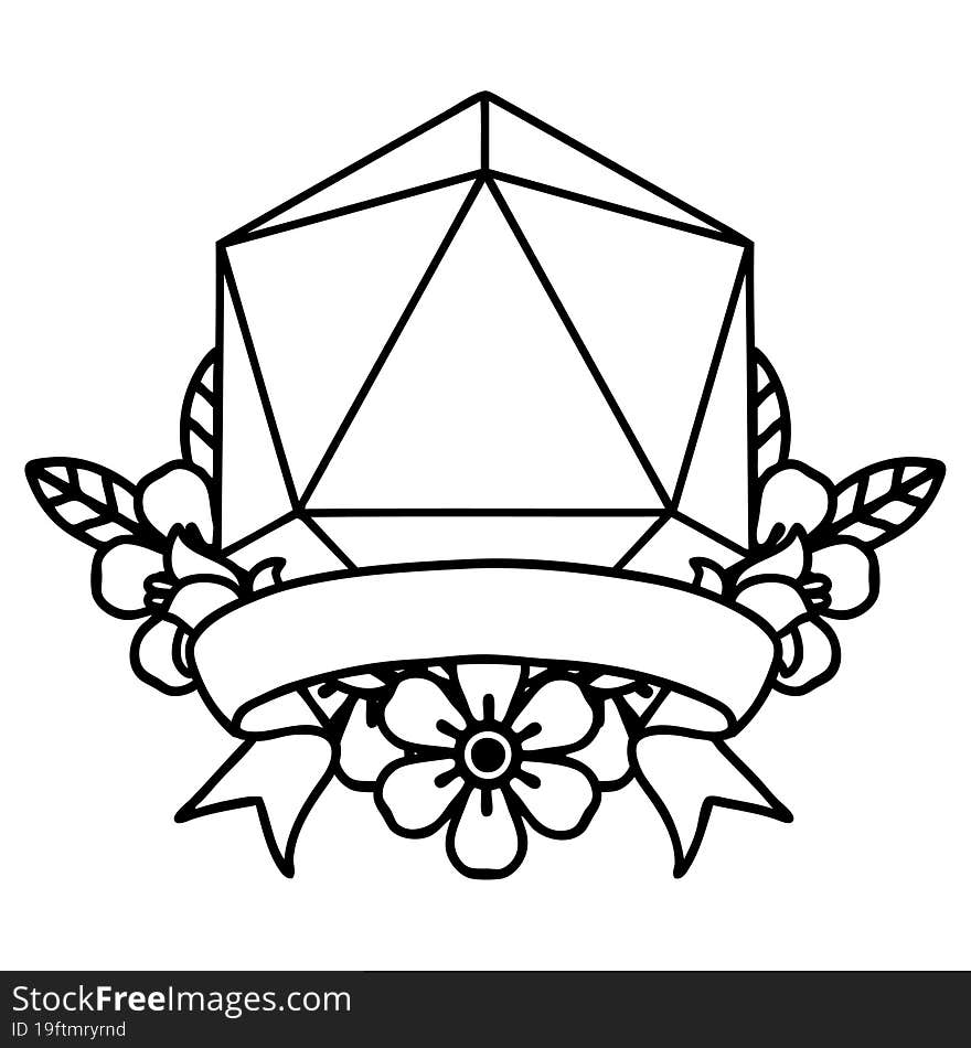 Natural One D20 Dice Roll Illustration