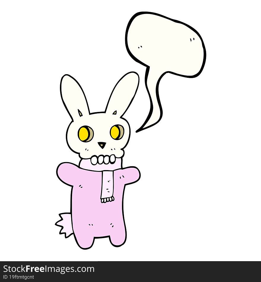 speech bubble cartoon spooky skull rabbit