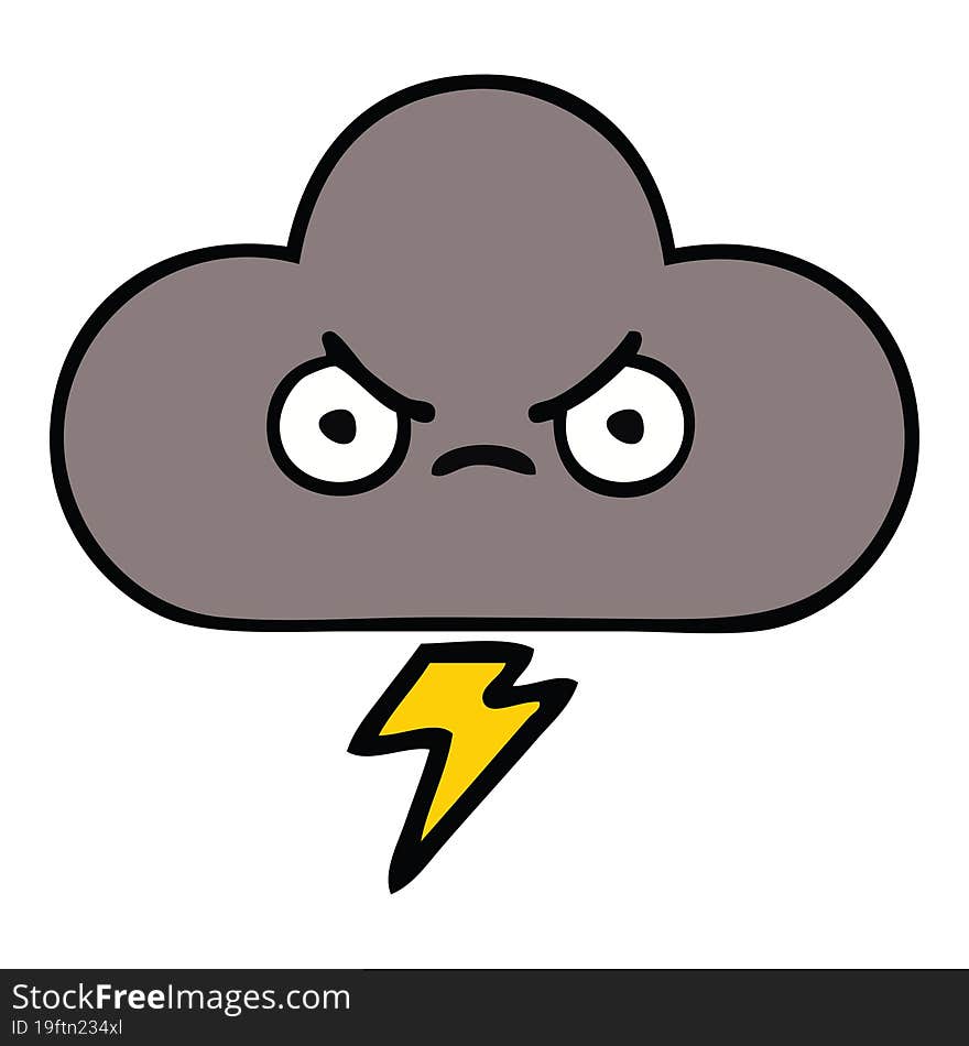 cute cartoon storm cloud