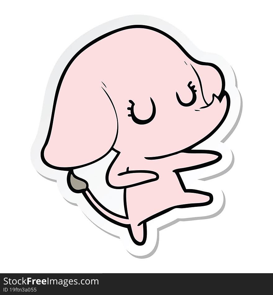 sticker of a cute cartoon elephant