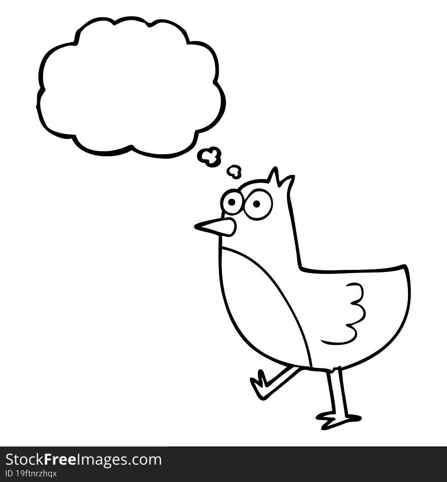 Thought Bubble Cartoon Bird