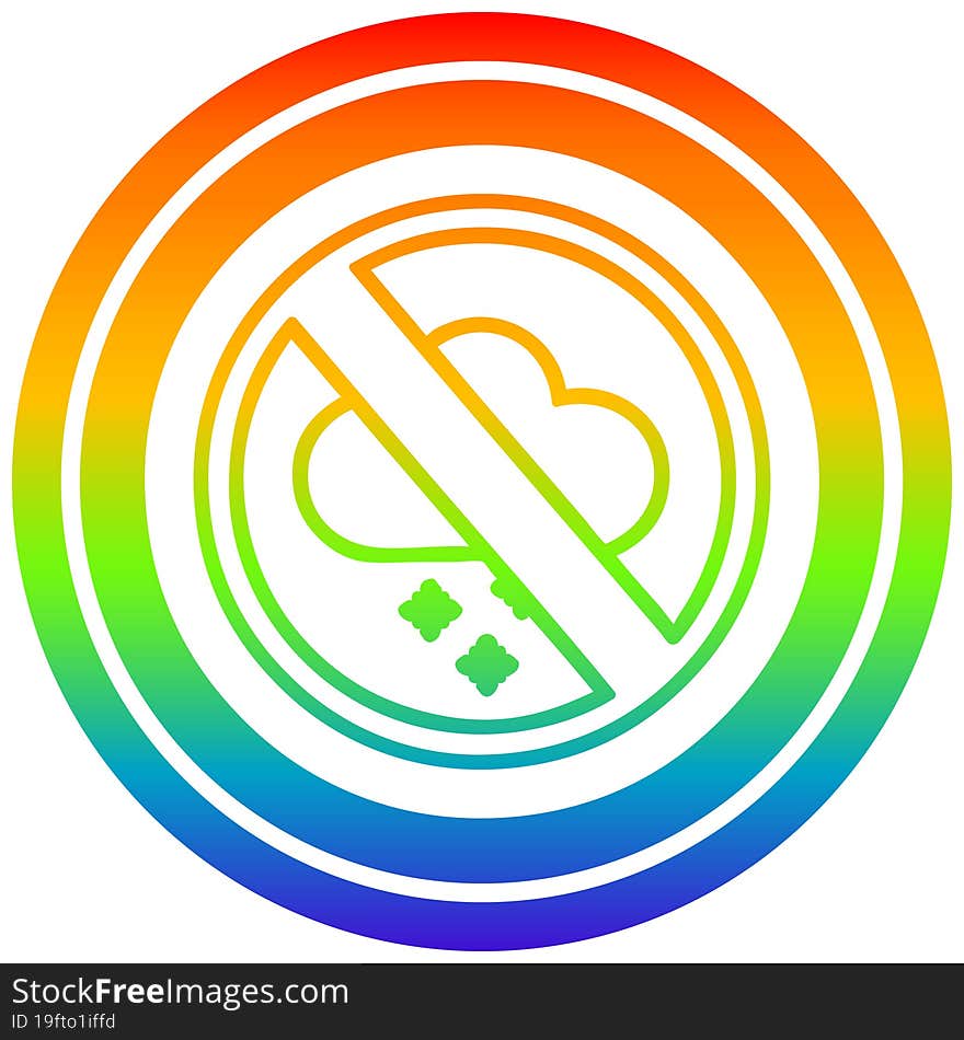 no cold weather circular icon with rainbow gradient finish. no cold weather circular icon with rainbow gradient finish