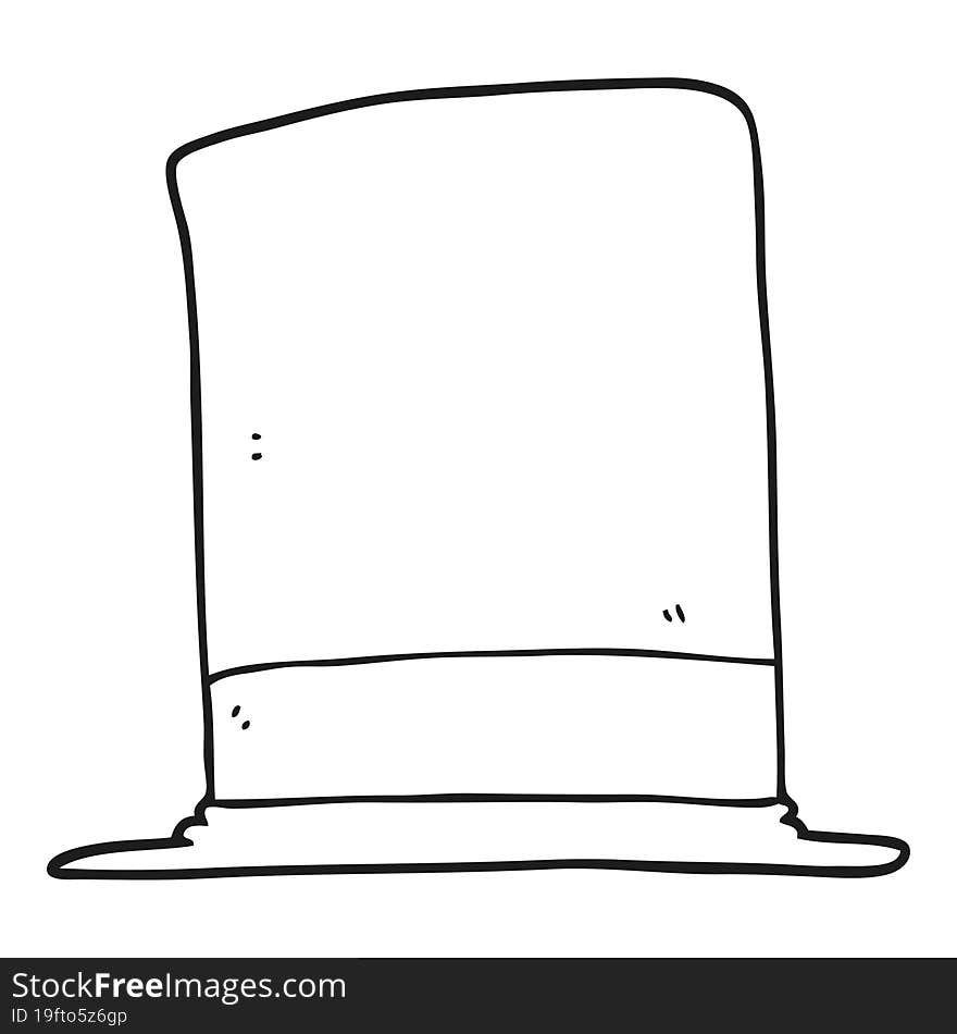 black and white cartoon top hat