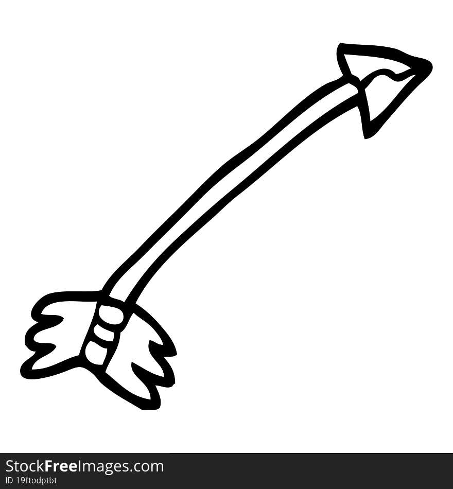 line drawing cartoon flying arrow