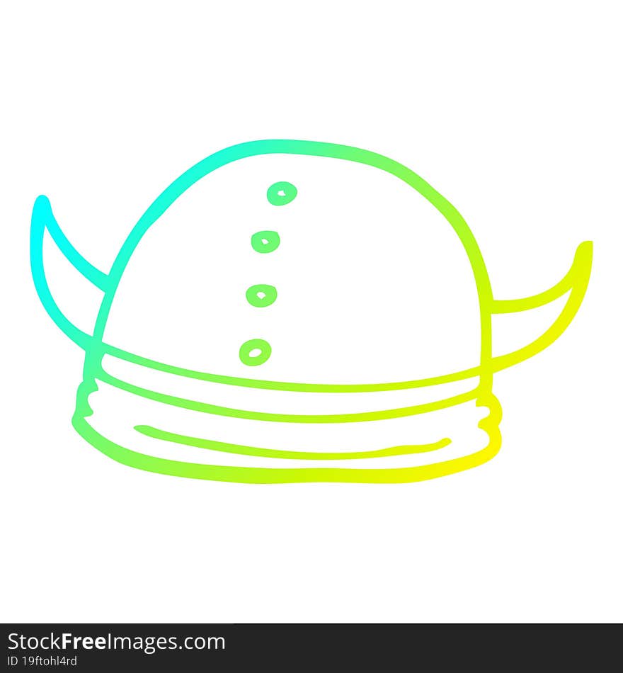 cold gradient line drawing cartoon viking helmet