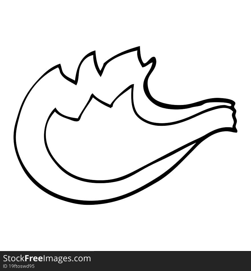 line drawing cartoon blue gas flame