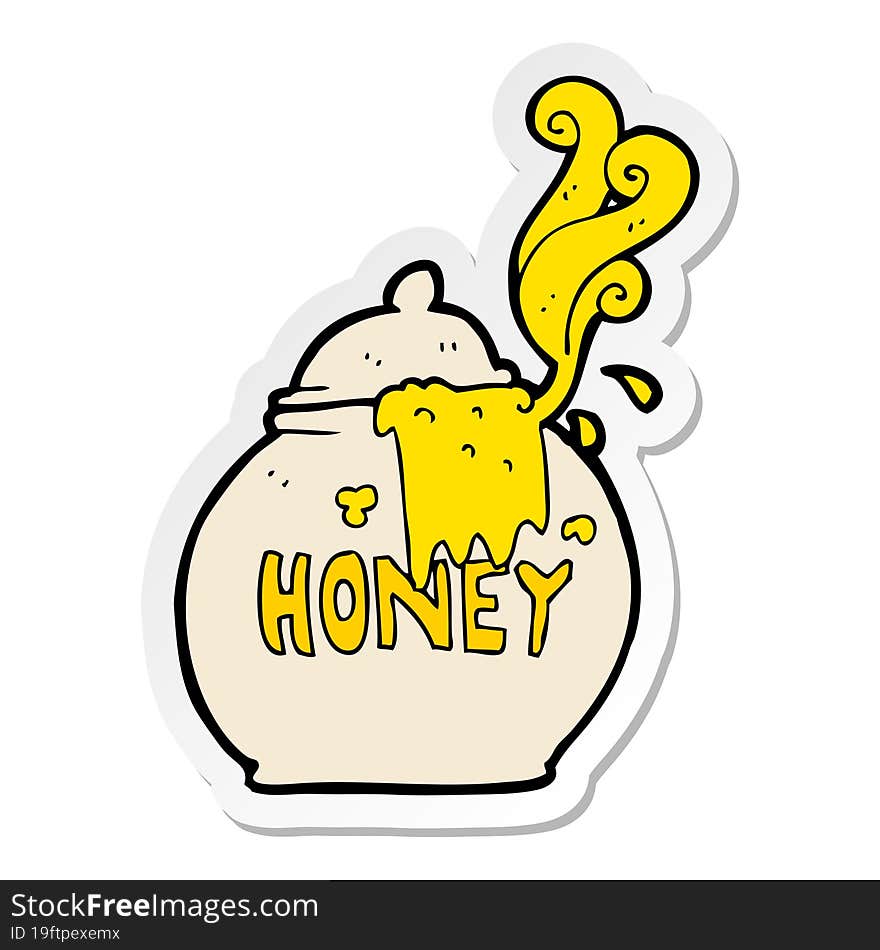 sticker of a cartoon honey pot