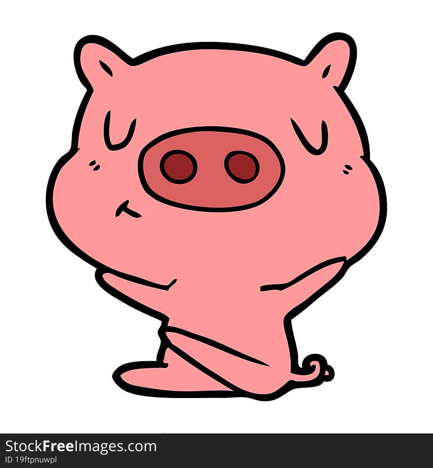 cartoon content pig. cartoon content pig