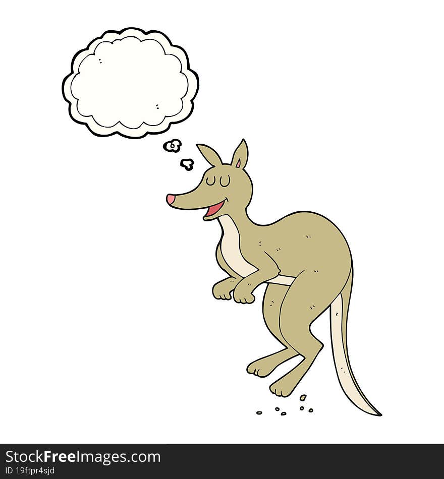 freehand drawn thought bubble cartoon kangaroo