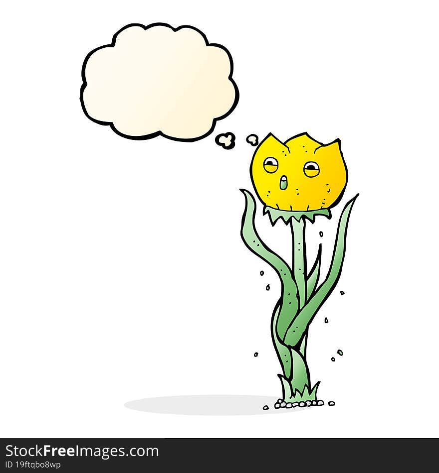 Cartoon Flower With Thought Bubble