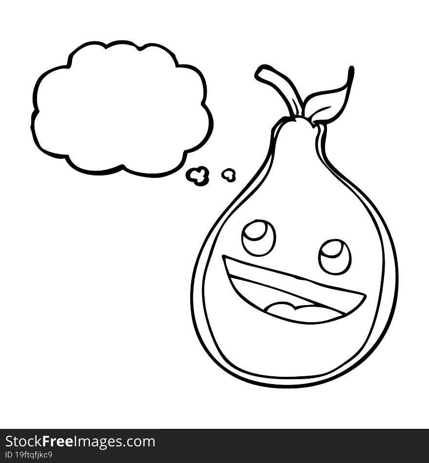 Thought Bubble Cartoon Pear