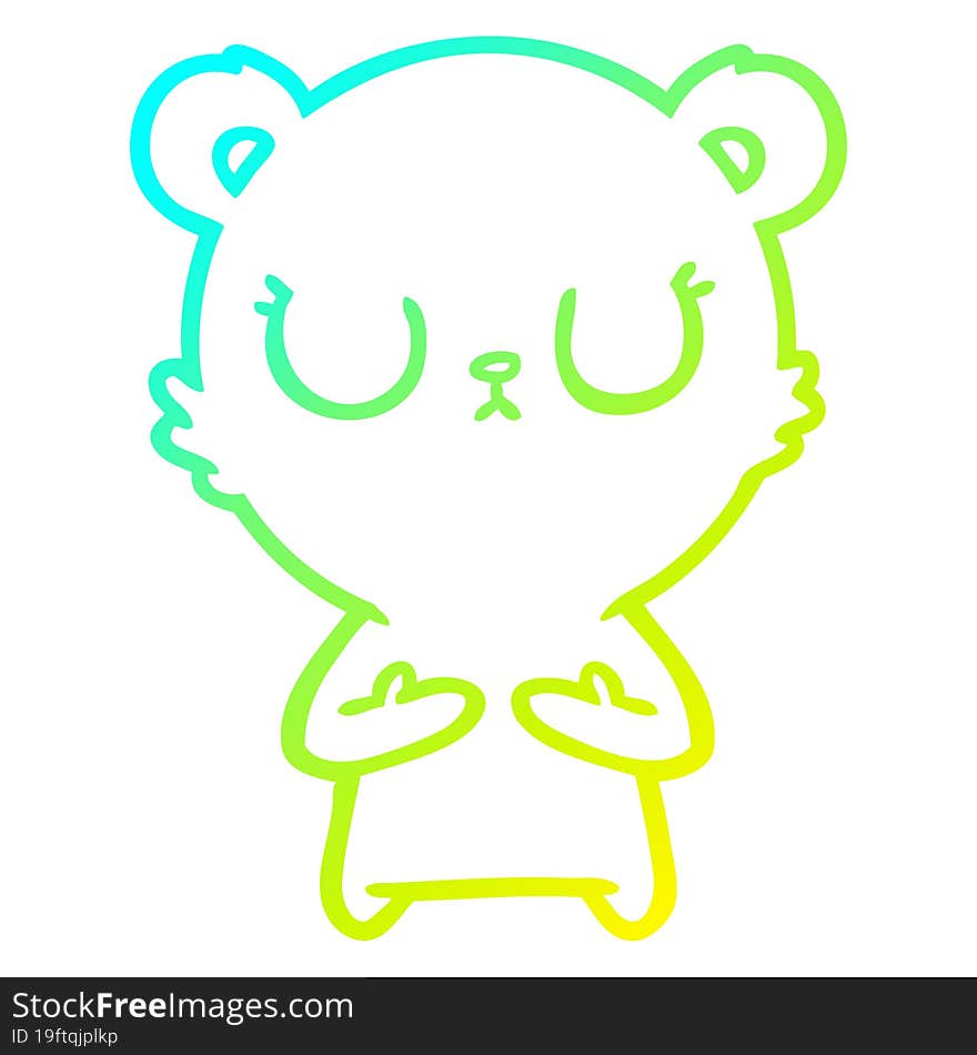 cold gradient line drawing peaceful cartoon bear cub