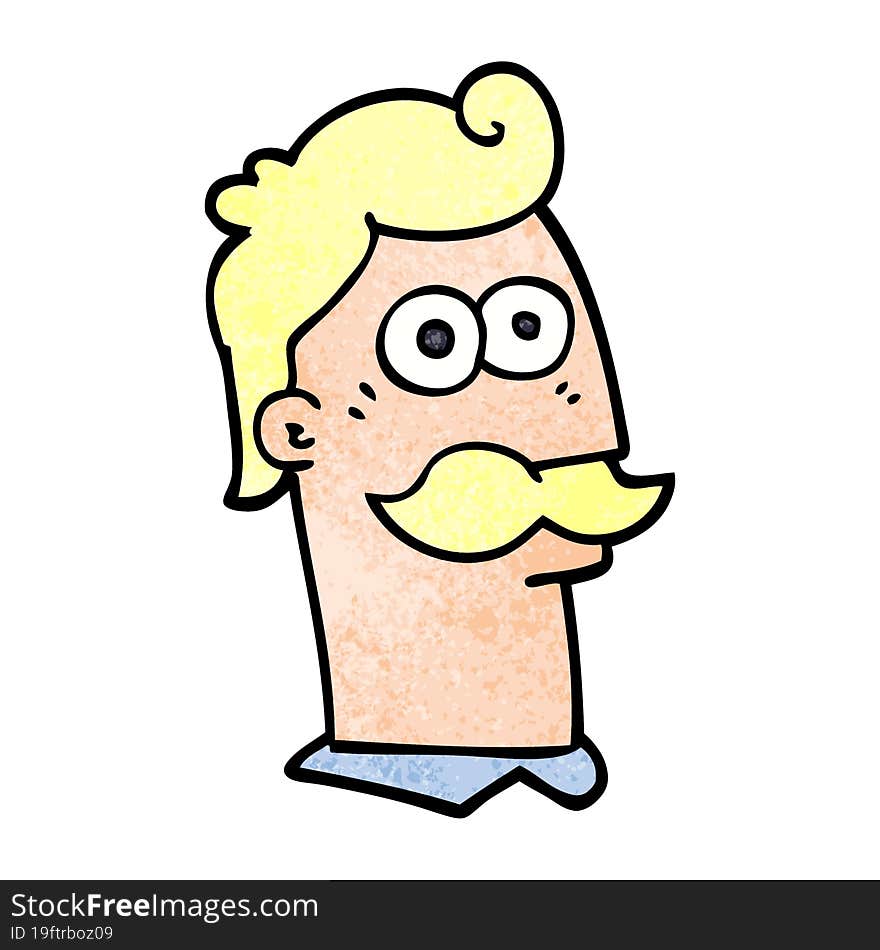 Cartoon Doodle Man With Mustache