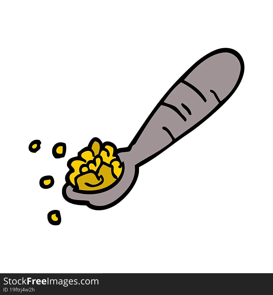 Cartoon Doodle Spoon Of Cereal