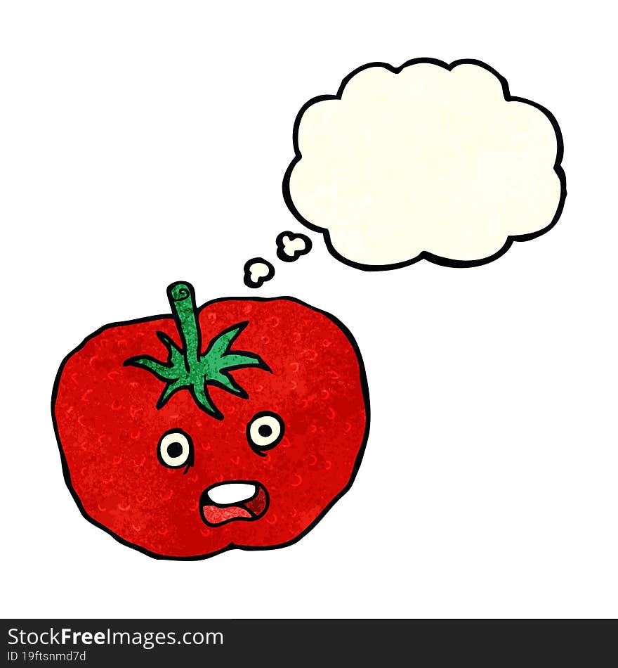 Cartoon Tomato With Thought Bubble