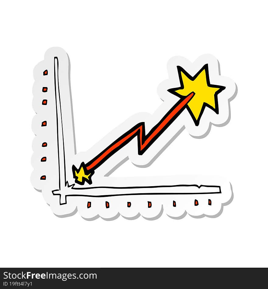 sticker of a cartoon business chart doodle