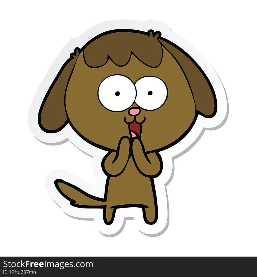 Sticker Of A Cute Cartoon Dog