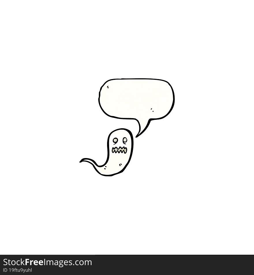 cartoon shrieking ghost