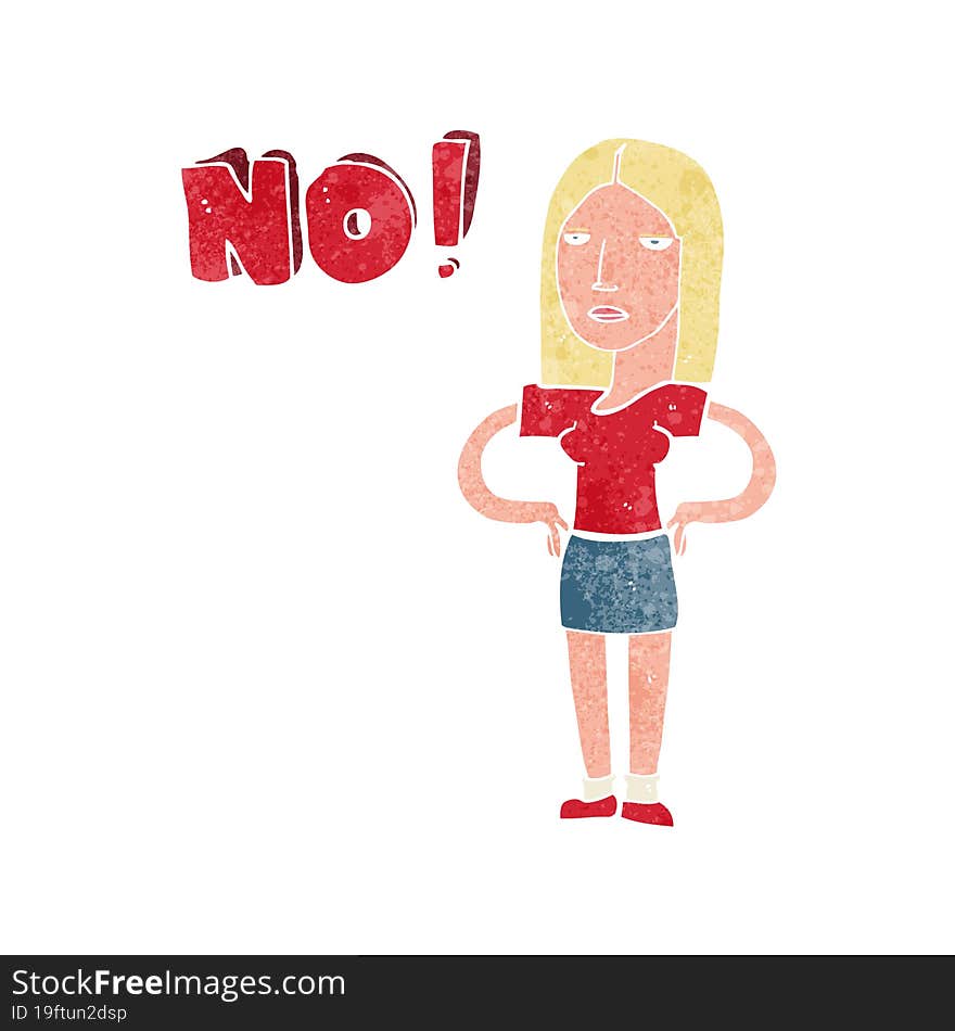 cartoon woman saying no