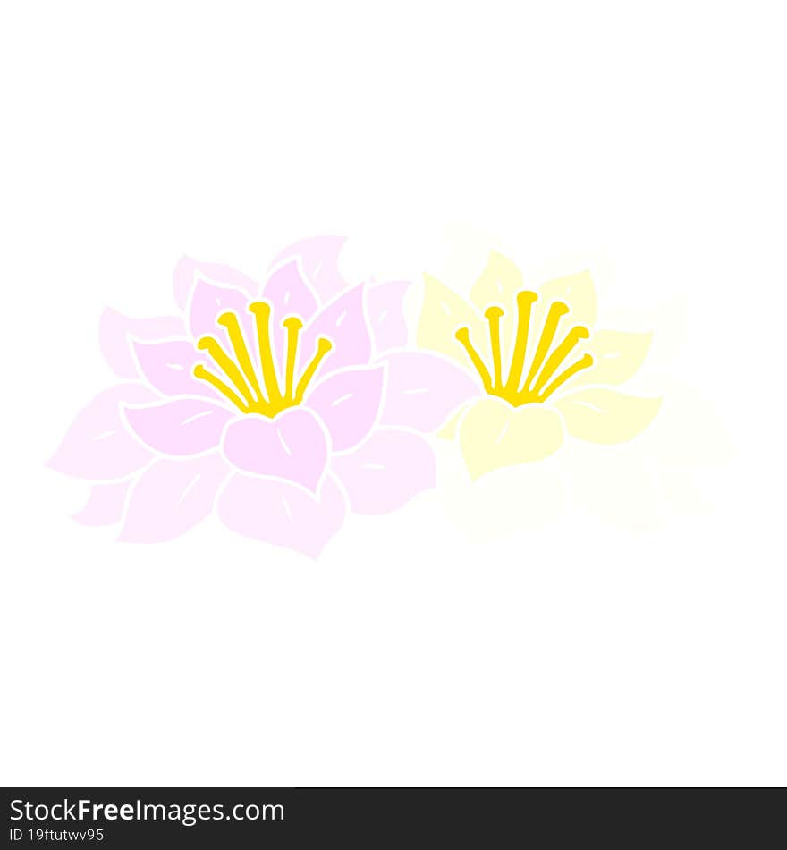 flat color style cartoon flowers