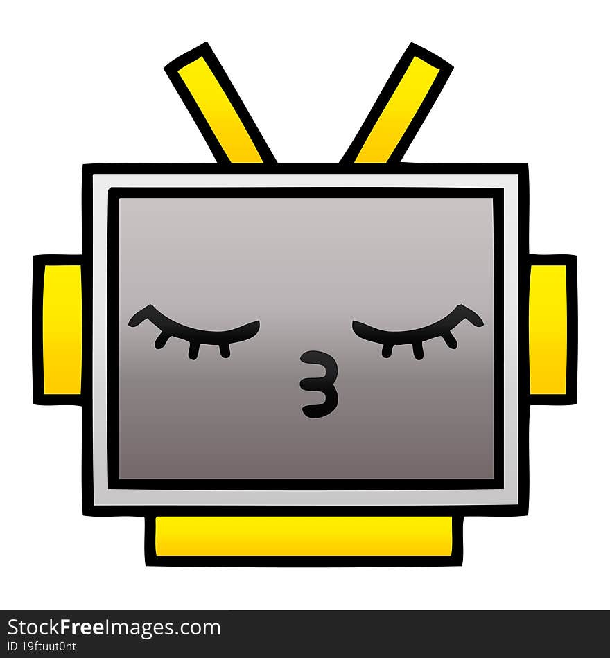 gradient shaded cartoon robot head