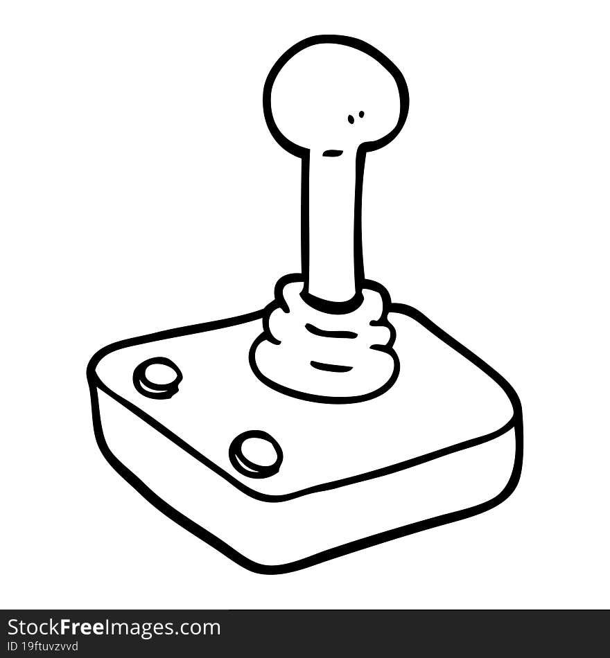 black and white cartoon joystick