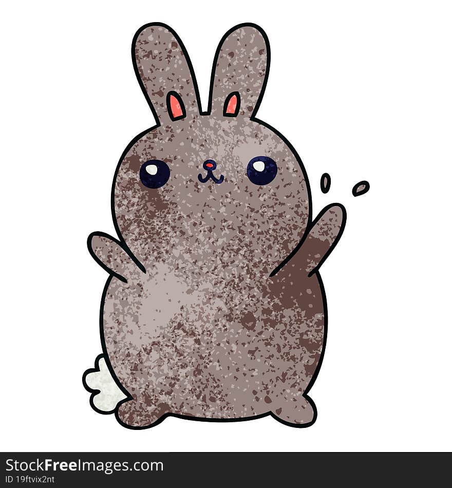 Quirky Hand Drawn Cartoon Rabbit