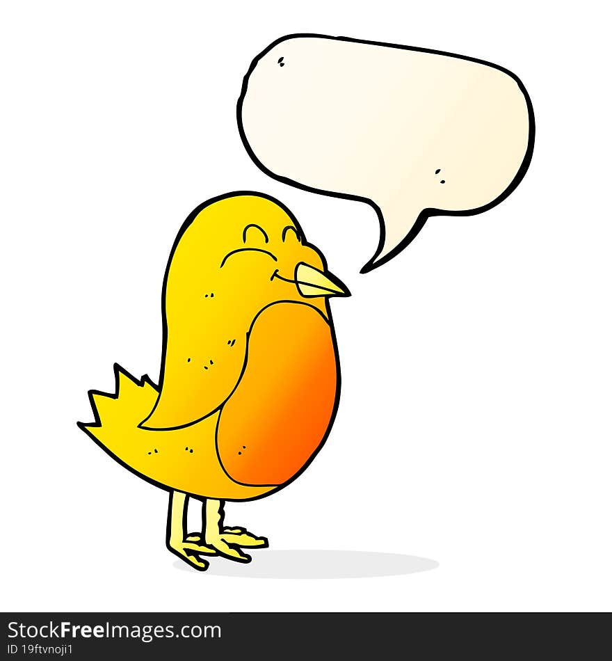 cartoon bird with speech bubble