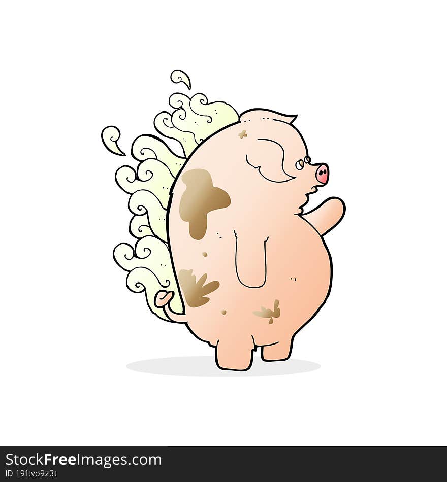 cartoon fat smelly pig