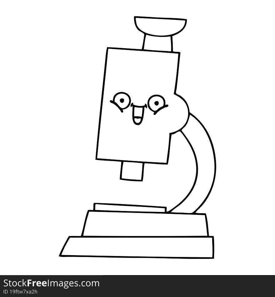 line drawing cartoon microscope