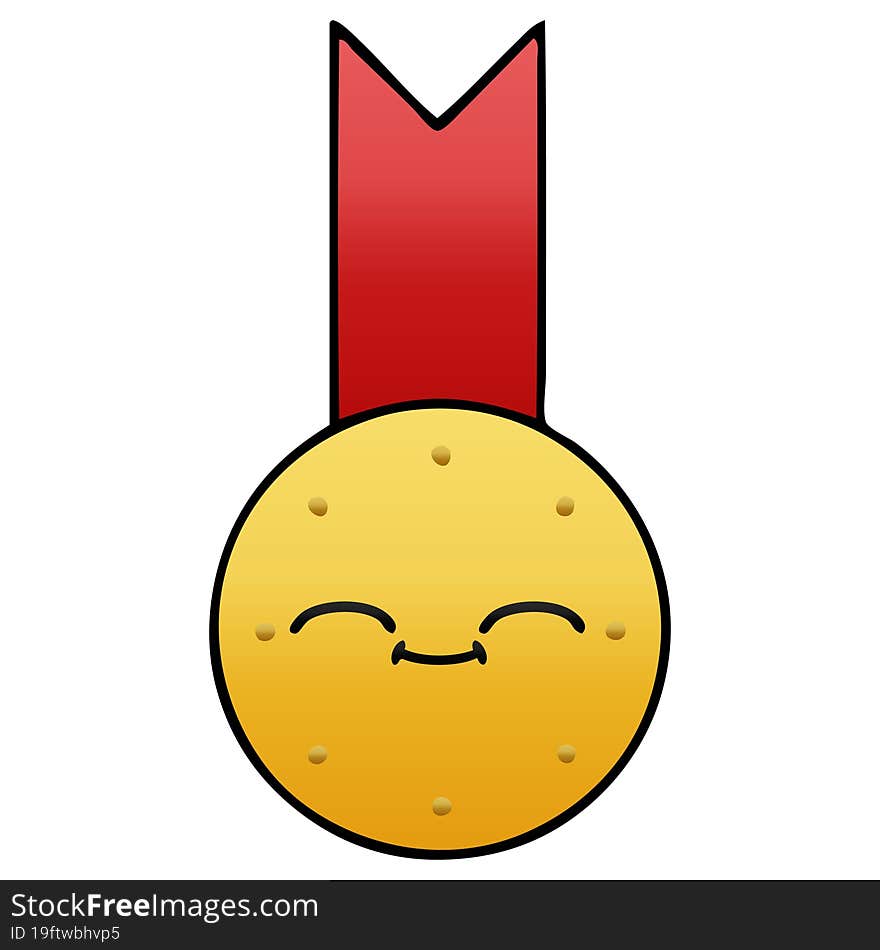 gradient shaded cartoon of a gold medal