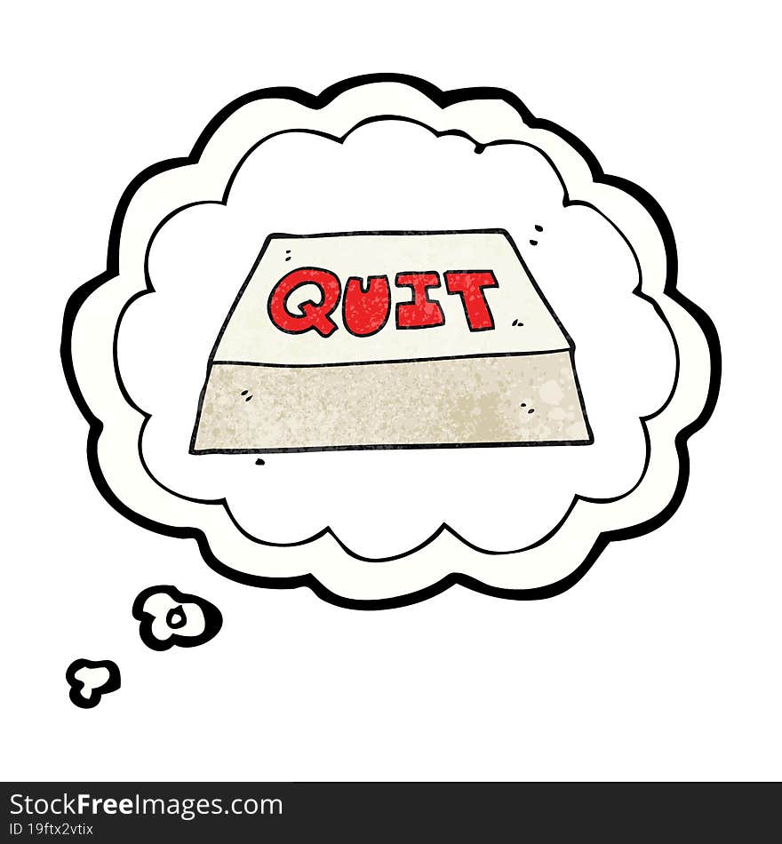 thought bubble textured cartoon quit button