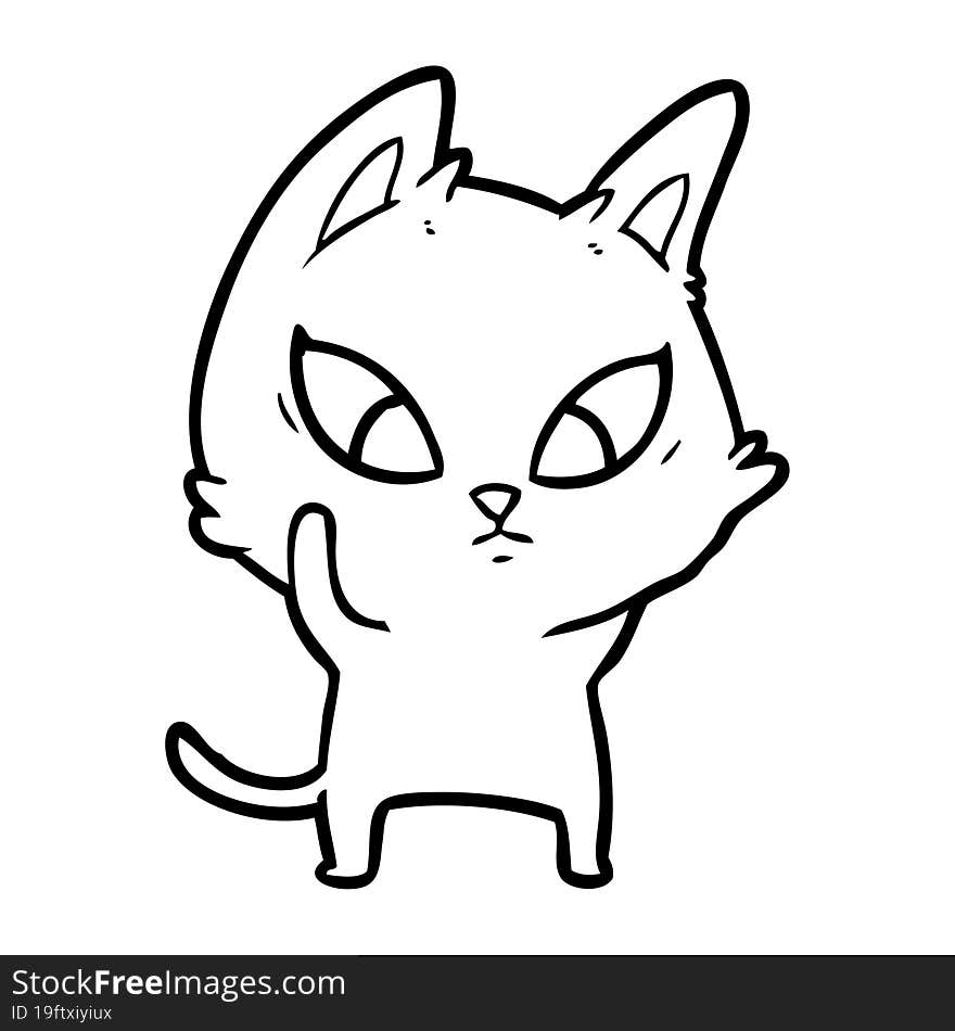 confused cartoon cat. confused cartoon cat