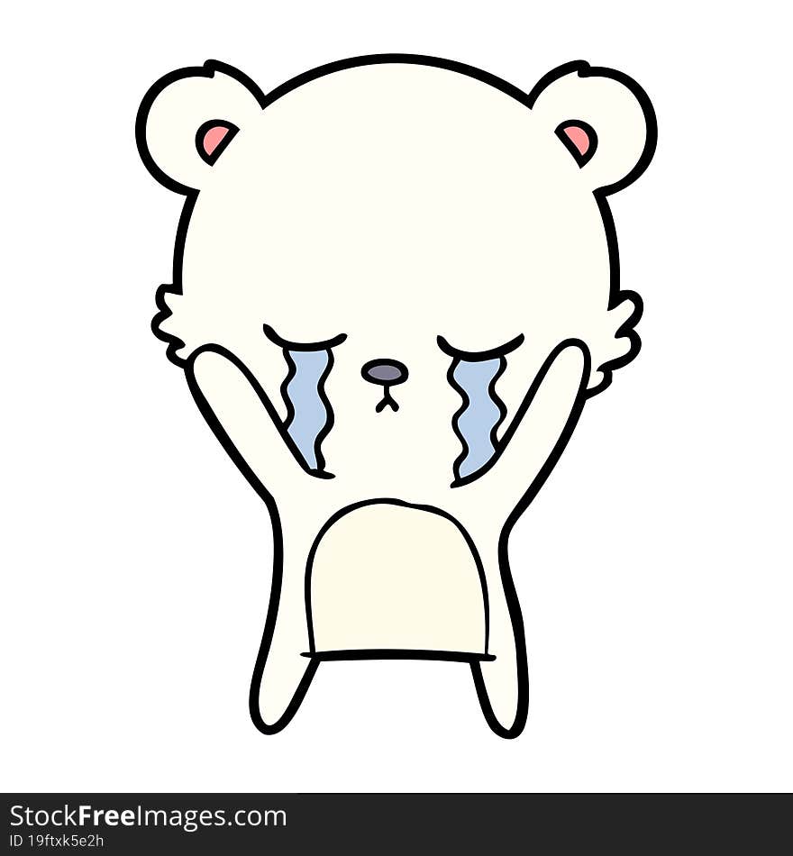 crying cartoon polarbear. crying cartoon polarbear