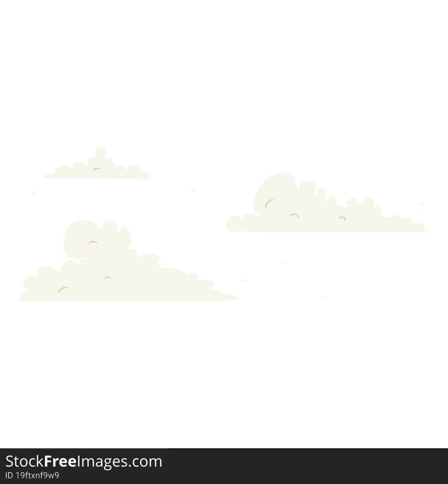 Flat Color Style Cartoon Clouds Drifting By