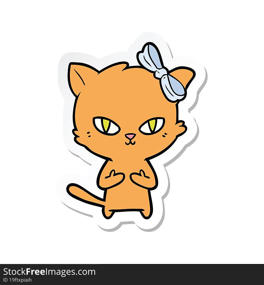 sticker of a cute cartoon cat